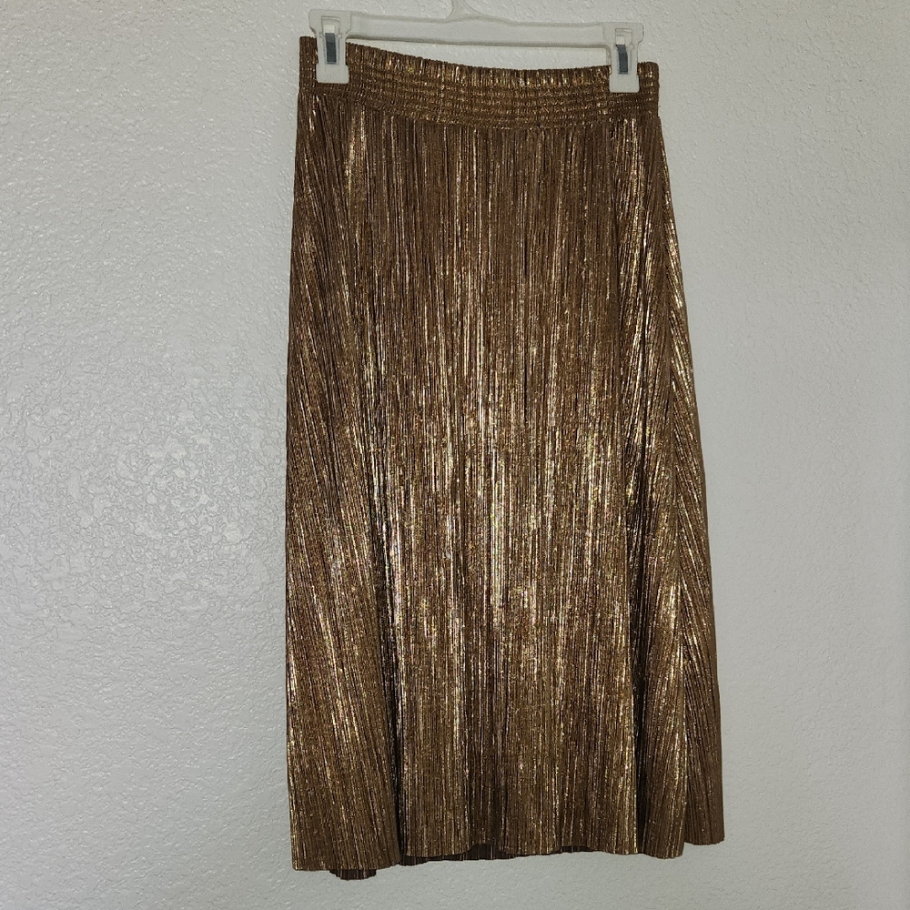 Gold Metallic Topshop Skirt